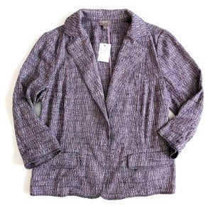J. Jill Women's Purple Tweed Blazer Jacket 16 NWOT